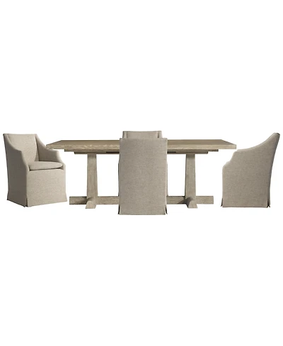 Bernhardt Tribeca 5-Piece Rectangle Dining Set (Table & 4 Upholstered Arm Chairs)