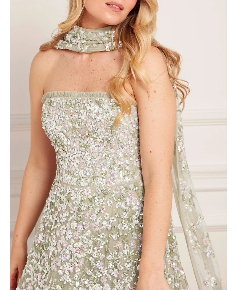 Needle & Thread Women's Dream Garland Strapless Gown