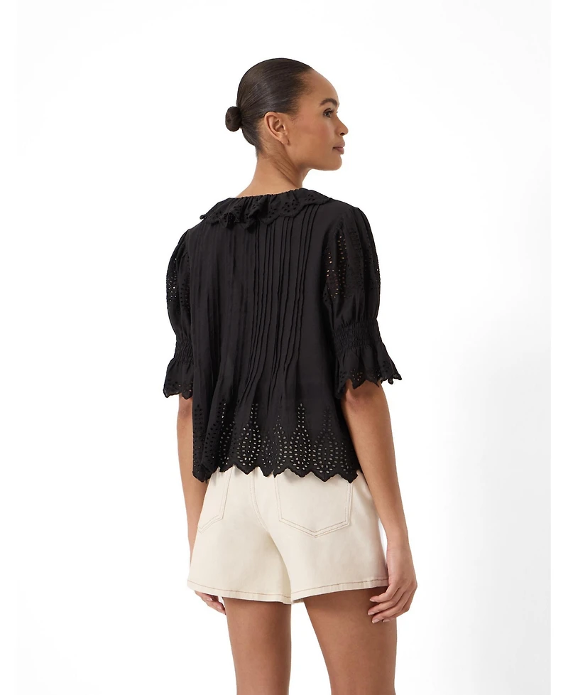 Hush Women's Koa Short-Sleeve V-Neck Ruffle Blouse