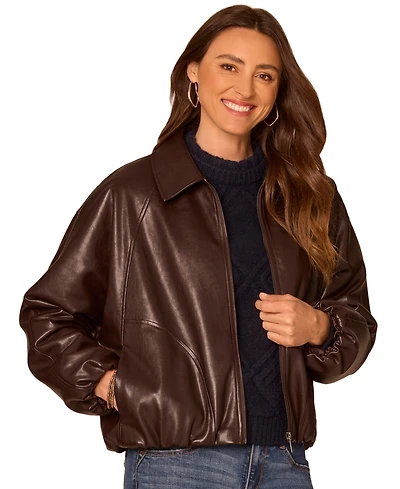 Democracy Petite Raglan Sleeve Bomber Jacket