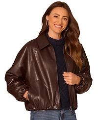 Democracy Petite Raglan Sleeve Bomber Jacket