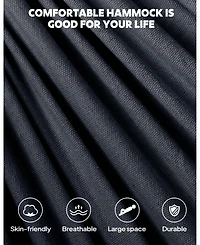 Piscifun Portable Anti Rollover Hammock With Tree Straps 550lb Capacity Indoor Outdoor Camping Travel