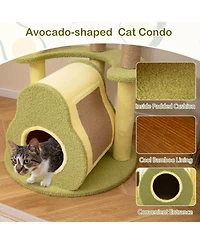 Hongge Avocado-Shaped Cat Tower Featuring a Private Condo, 49 Inch