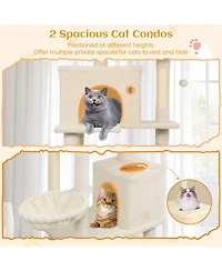 Hongge 80 Inch Extra Tall Multi-Cat Tree with Skylight Condo