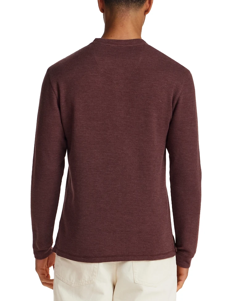 Weatherproof Vintage Men's Variegated Microstripe Waffle Henley T-Shirt