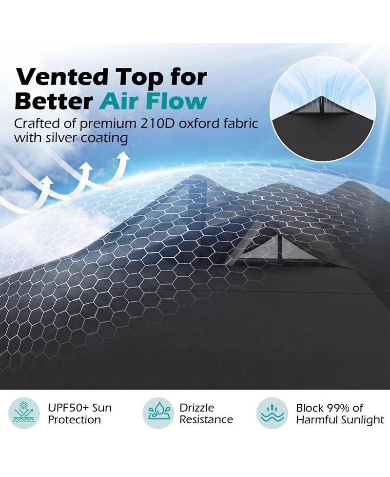 Sugift 10 x 10 feet Outdoor Commercial Pop Up Canopy Tent with One Hand Center Lock