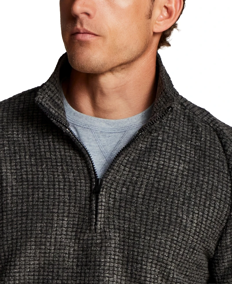 Weatherproof Vintage Men's Terry Grid Fleece Quarter-Zip Sweater