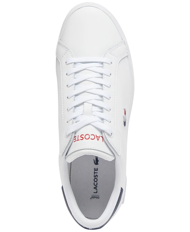 Lacoste Powercourt Leather Lace-Up Tennis Sneakers