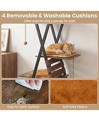 Hongge 73 Inch Tall Multi-Level Cat Tree with Extra Large Condo
