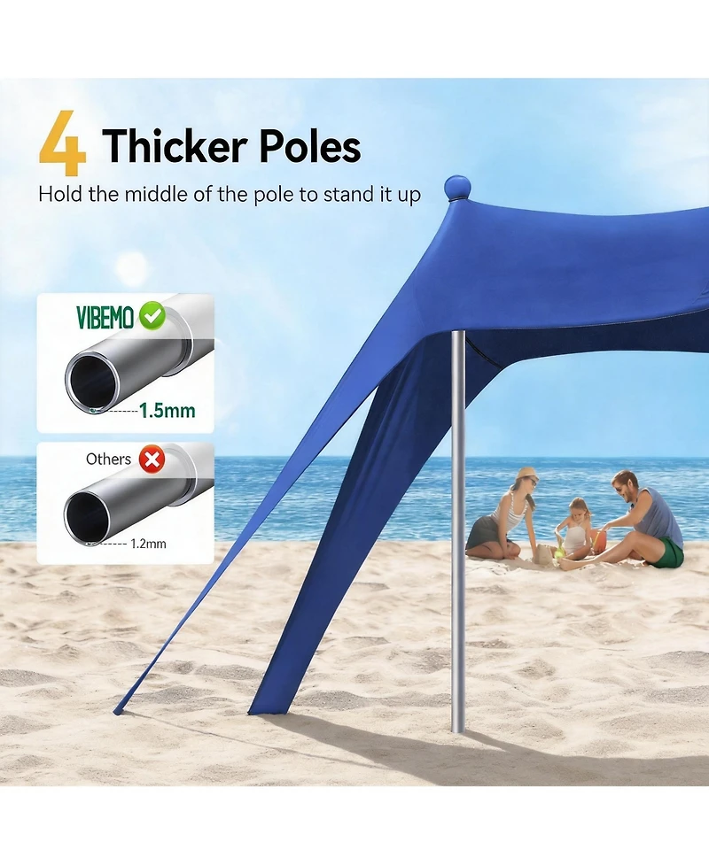 Aofar Beach Tent Sun Shade UPF50+ Pop Up Shelter 10 X Feet