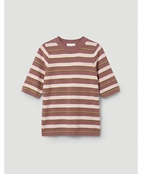 Hush Women's Gathered Shoulder Stripe T-Shirt