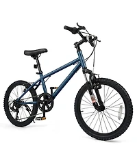 Hongge 20-Inch Kids Mountain Bike with Front Suspension Fork, 6-Speed and V-Brakes, Up to 110 lbs, Ages 8+