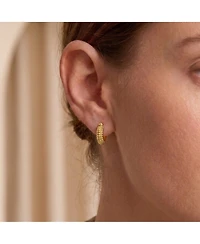 Exquisite Extra Mini Huggee 14K Gold-Plated Bead Hoop Earrings