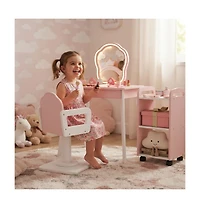 Hongge Hair Salon Led Mirror and Swivel Chair 10-Piece Playset, Ages 3+