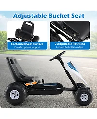Hongge 4-Wheel Kids Pedal Go Kart with Steering Wheel and Handbrake