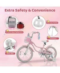 Hongge 18-Inch Kids Bike with Training Wheels and Front Basket, Ages 4-8