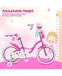 Hongge 16-Inch Girls Bike with Front Bag and Dual Braking System, Ages 4-7