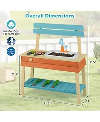 Hongge Mud Kitchen with Grill Rack and Water Sink, Ages 3+