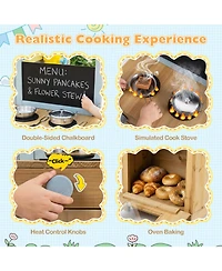 Hongge Canopy Mud Kitchen with Water Tank and Faucet, Ages 3+