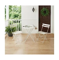 homfan Bistro Chairs Set of 2 – Folding Patio with Premium Metal Frame, Indoor/Outdoor Portable Seating for Balcony Yard Garden