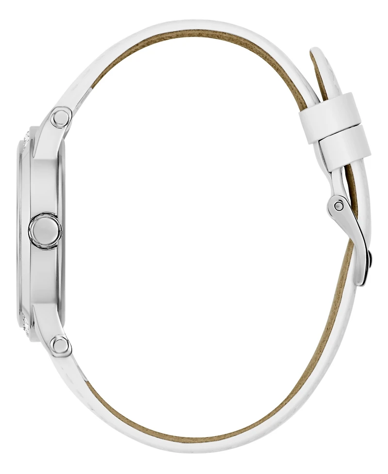 Guess Women's Quartz White Genuine Leather Watch 36mm