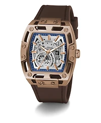 Guess Men's Quartz Brown Silicone Watch 43 mm x 42 mm