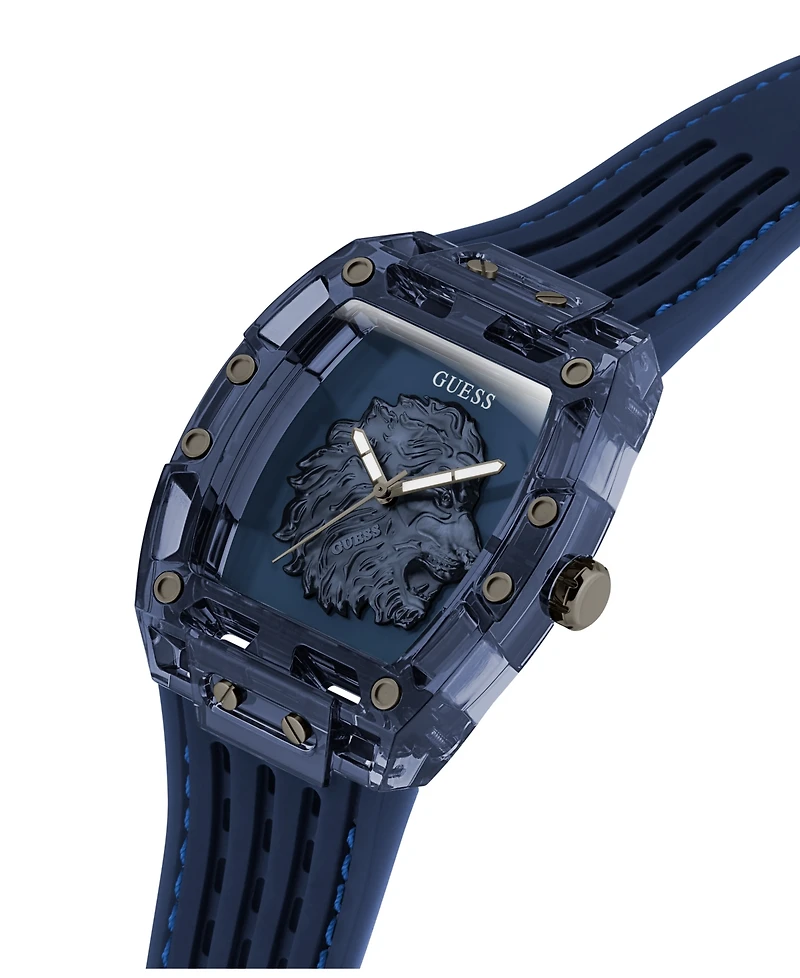 Guess Men's Quartz Blue Silicone Watch 43 mm x 42 mm