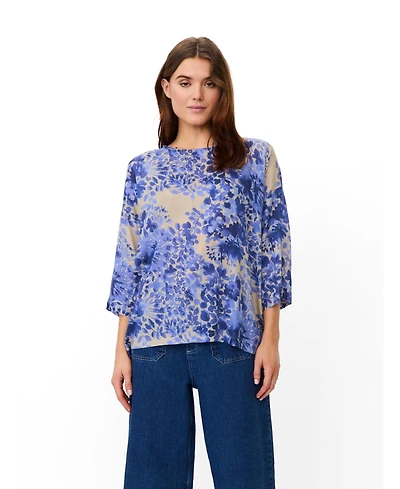 Masai Copenhagen Women's Fluid Draped Floral 3/4-Sleeve Blouse