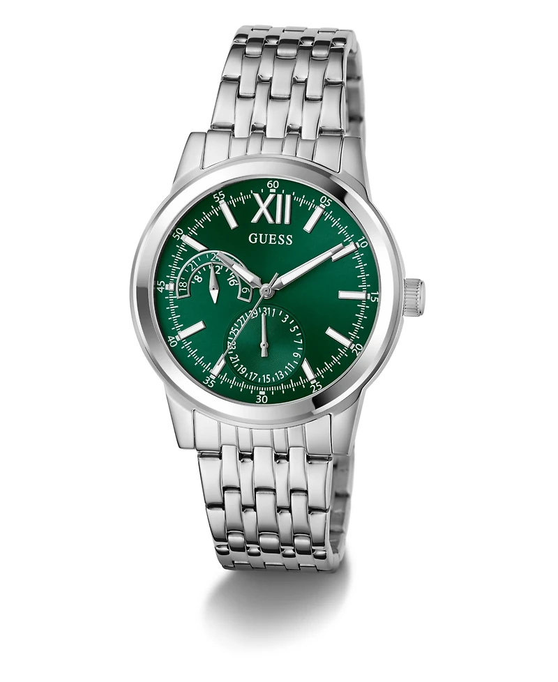Guess Men's Quartz Silver-Tone Stainless Steel Watch 42mm