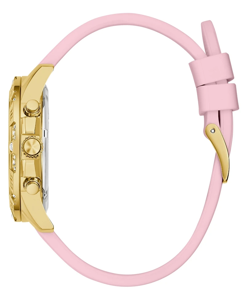 Guess Women's Quartz Pink Silicone Watch 40mm