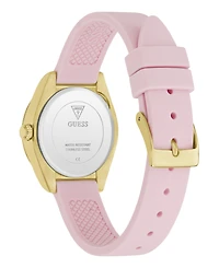 Guess Women's Quartz Pink Silicone Watch 30mm