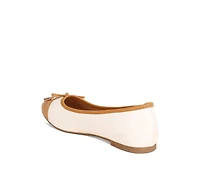 London Rag Womens Natania Two Tone Ballet Flats