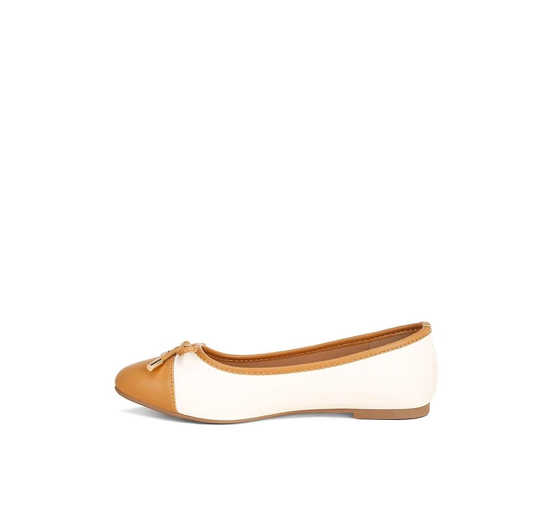 London Rag Womens Natania Two Tone Ballet Flats