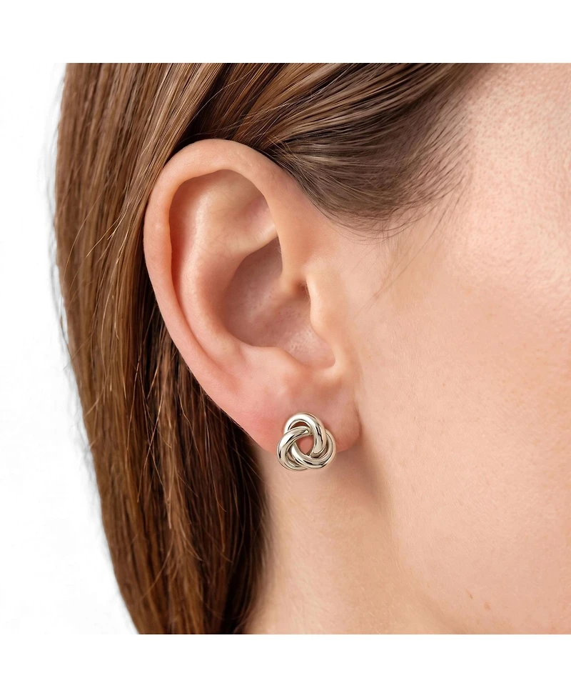 The Lovery Classic Love Knot Stud Earrings Sterling Silver