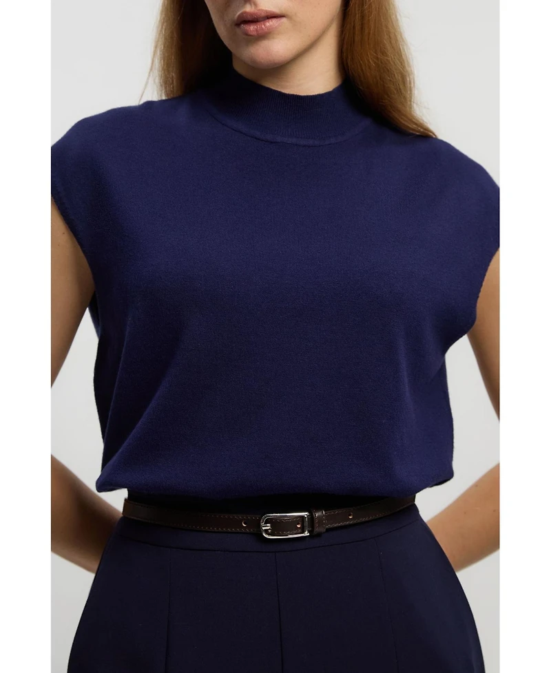 Karen Millen Women's High Neck Knit Tank Top