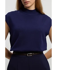 Karen Millen Women's High Neck Knit Tank Top