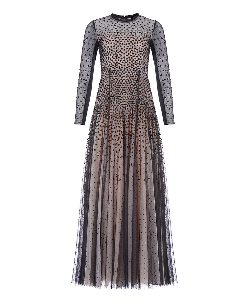 Needle & Thread Women's Sequin Cascade Round Neck Gown