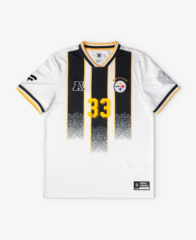 Fanatics Big Boys and Girls White Pittsburgh Steelers Football x Football V-Neck Fan Top