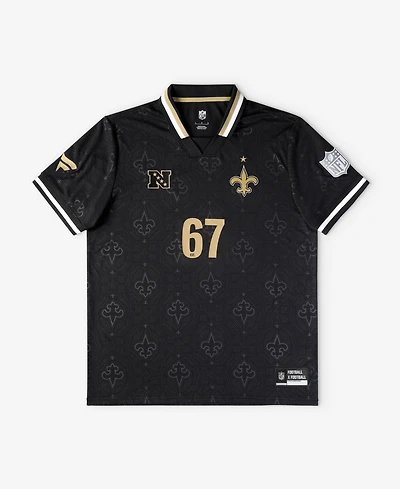 Fanatics Big Boys and Girls Black New Orleans Saints Football x Collared Fan Top