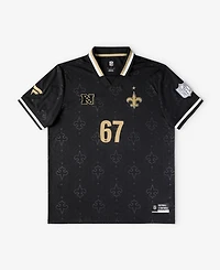 Fanatics Big Boys and Girls Black New Orleans Saints Football x Collared Fan Top
