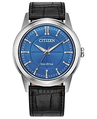 Citizen Men's Rolan Black Leather Strap Watch 37mm