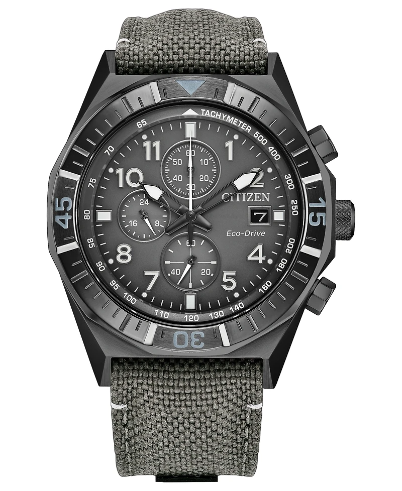Citizen Men's Nighthawk Sport Casual Gray Nylon Strap Watch 42mm