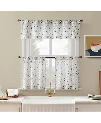 No. 918 Mirabelle Ditsy Floral Semi-Sheer Rod Pocket Kitchen Curtain Valance