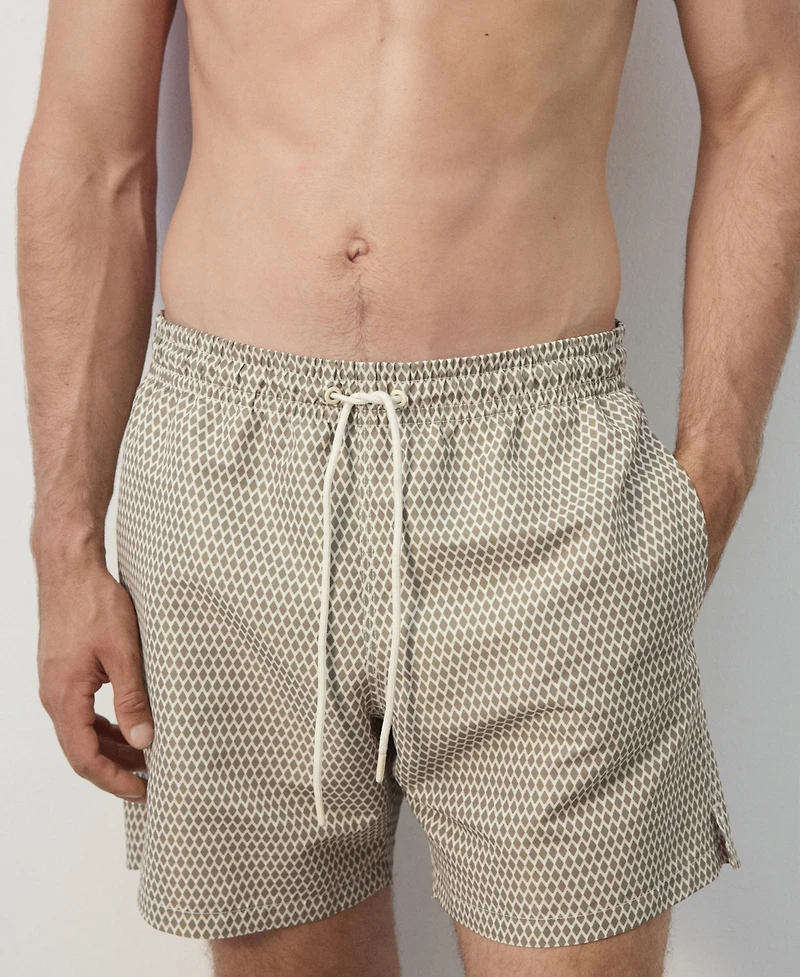 Mango Men's Geometric-Print Swimsuit