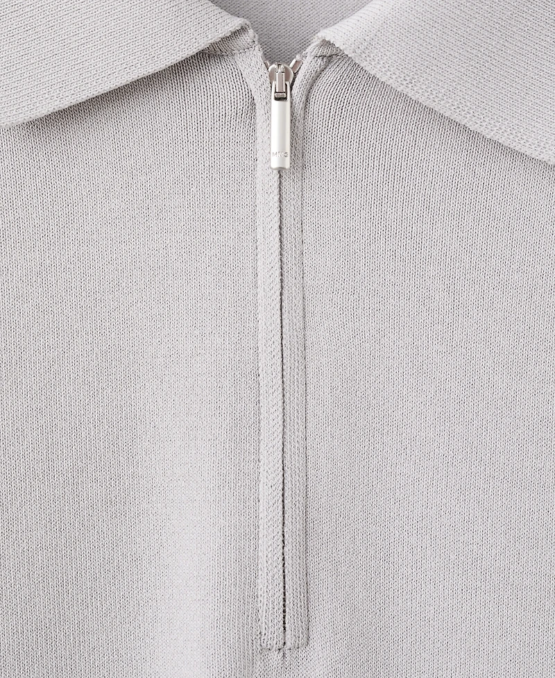 Mango Men's Knitted Zip Polo Shirt