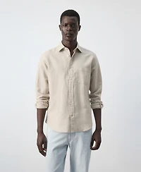 Mango Men's Pocket Linen Shirt