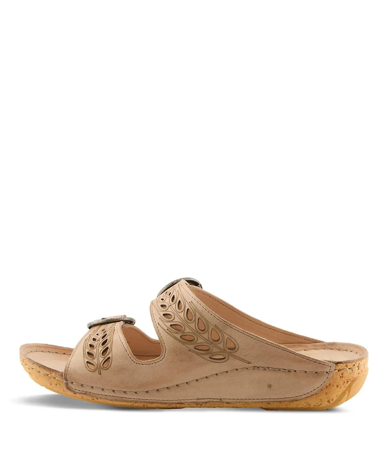 Spring Step Women's Gelatia Slide Wedge with Laser-Cut Detail