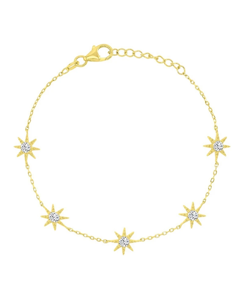 Macy's 14k Gold Over Sterling Silver Cubic Zirconia Sun Station Bracelet