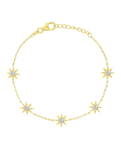 Macy's 14k Gold Over Sterling Silver Cubic Zirconia Sun Station Bracelet