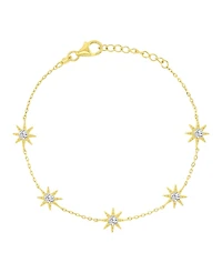 Macy's 14k Gold Over Sterling Silver Cubic Zirconia Sun Station Bracelet
